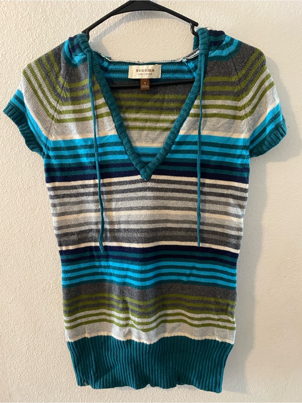 Sonoma Life + Style Hooded Short Sleeve Sweater